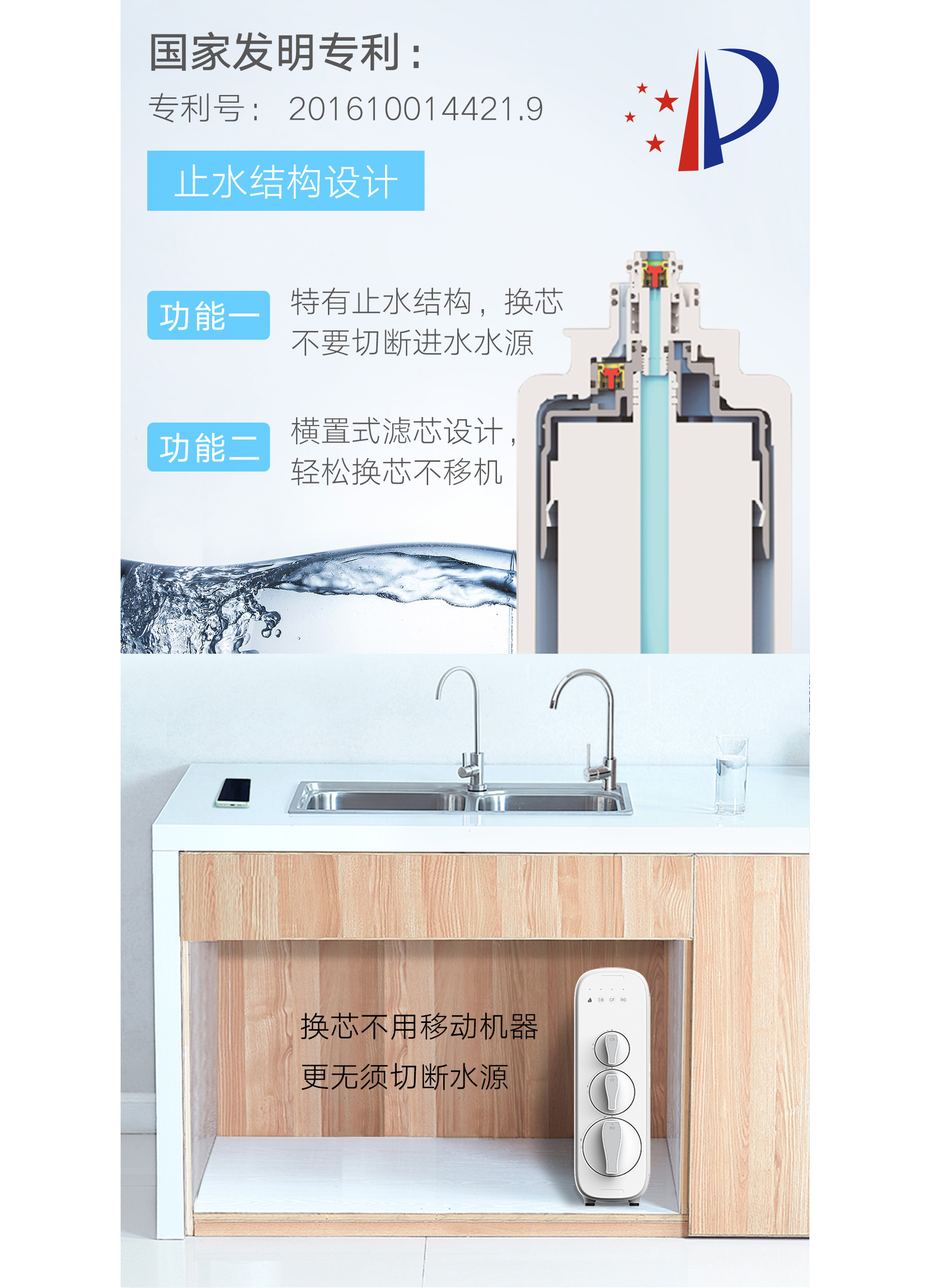 菲尔博德净水器-换芯不再移动机器，更无须切断水源